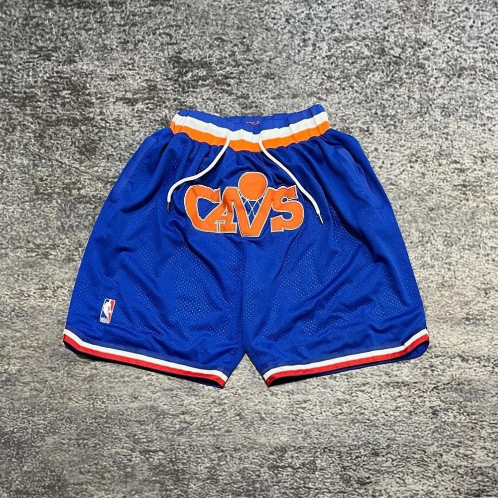 Cleveland Cavaliers Just Don Basketball Shorts Mens Medium Blue Orange 1988-89